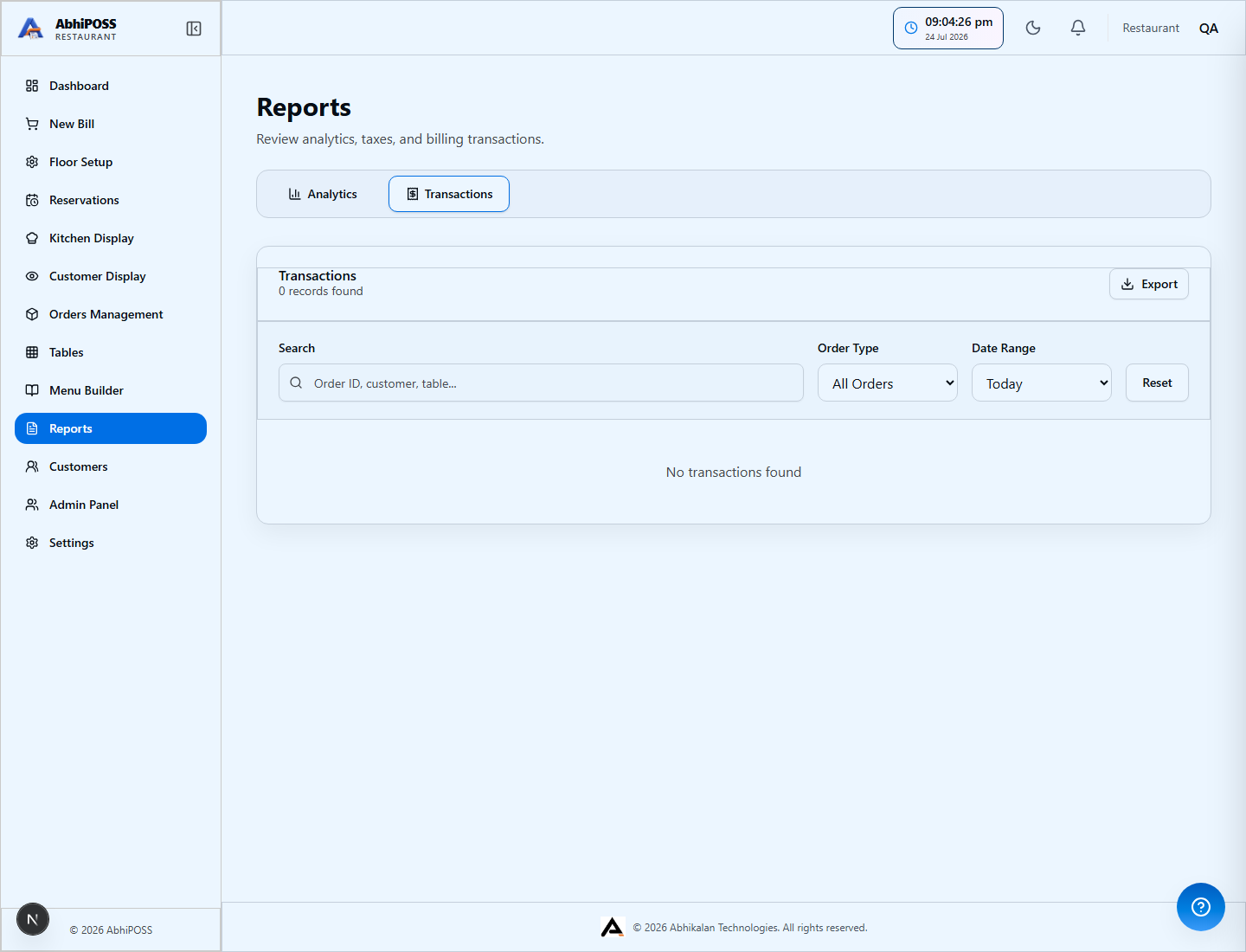 AbhiPOSS Transactions screenshot